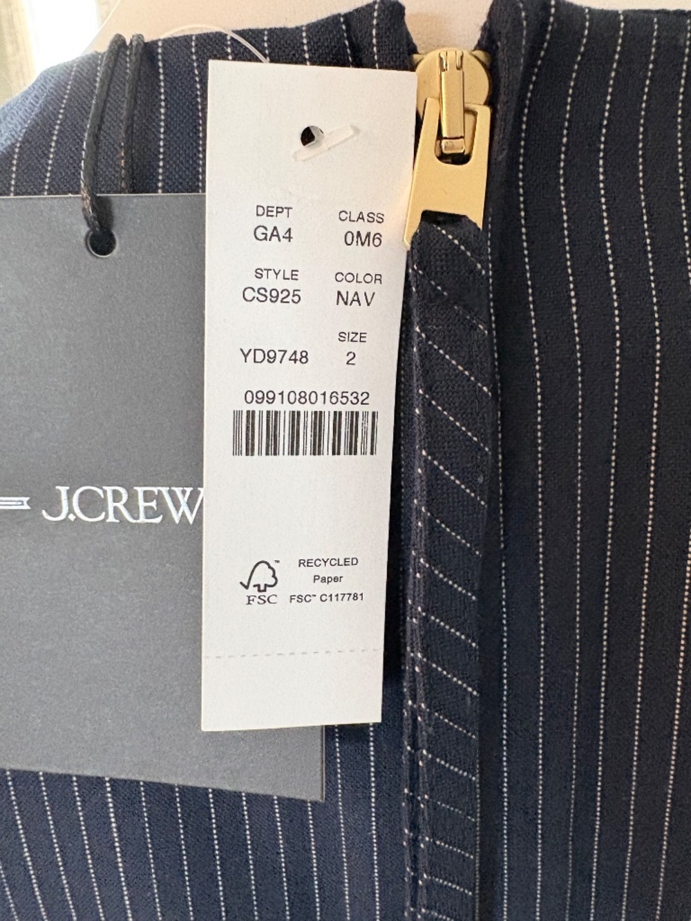 NWT J Crew Mini shift dress in pinstriped wool blend - Picture 5 of 7